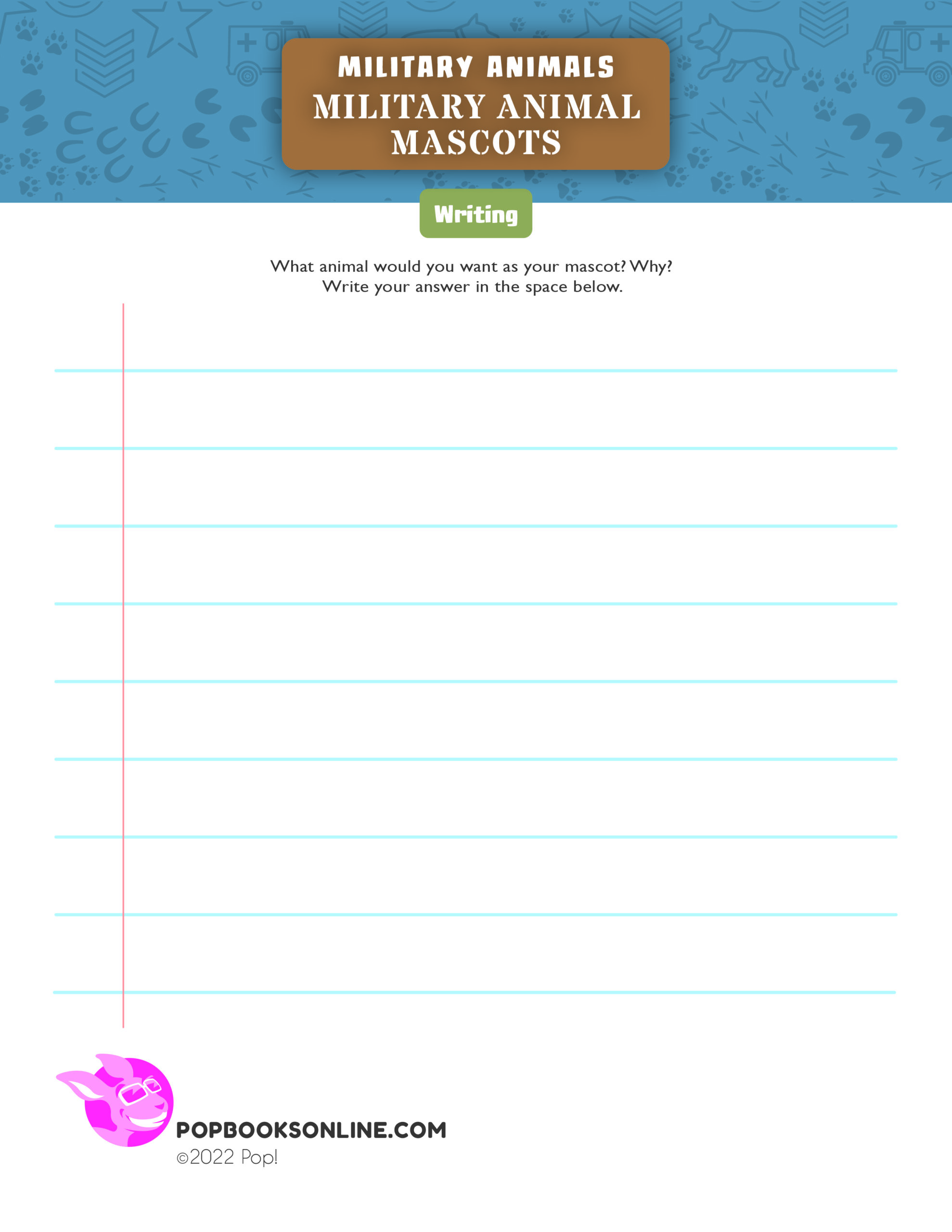 Mascot Day Math Sheet.pdf Military Animal Mascots - Pop! Books Online